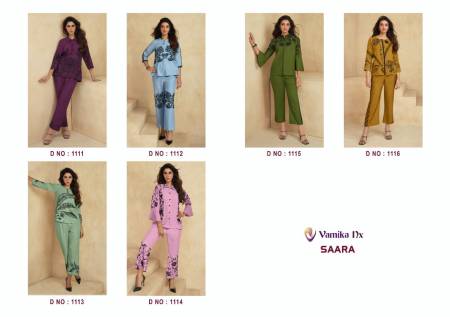 Vamika Nx Saraa Ladies Top With Bottom Western Catalog
